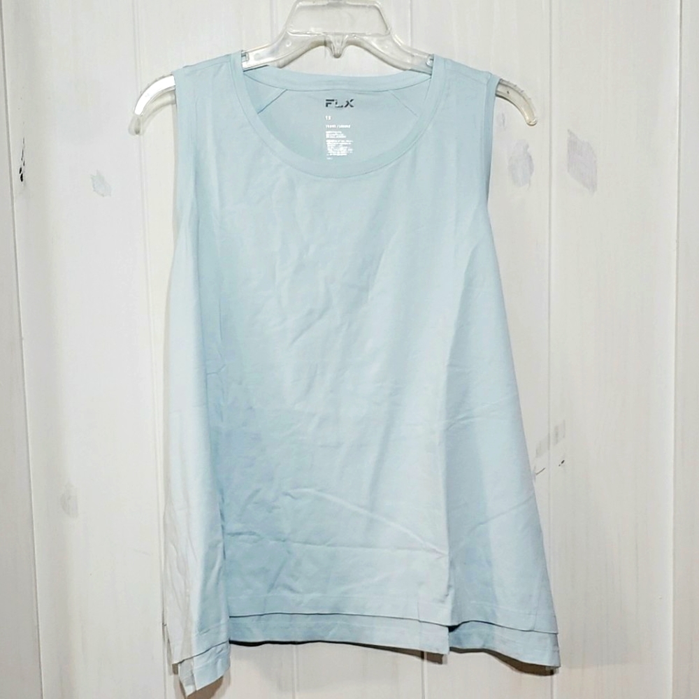 NWT: 'FLX' Ladies Sleeveless Baby Blue Blouse